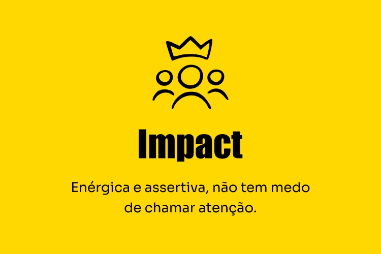 Imagem com texto na fonte Impact, destacando suas características: enérgica, assertiva e chamativa.